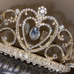 gold crown with rhinestones